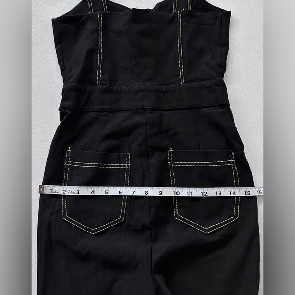 Unique Vintage Black Denim Overalls size S/4 - Picture 8 of 14